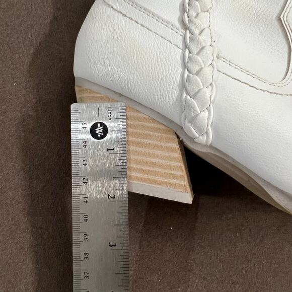 DV By Dolce Vita Koolson White Cowboy Western Cowgirl Block Heel Boots Size 6.5 - Picture 8 of 8